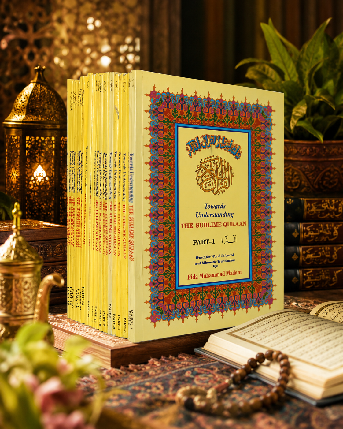 English Quran (Para set) with Two Colours in up & down Layout.