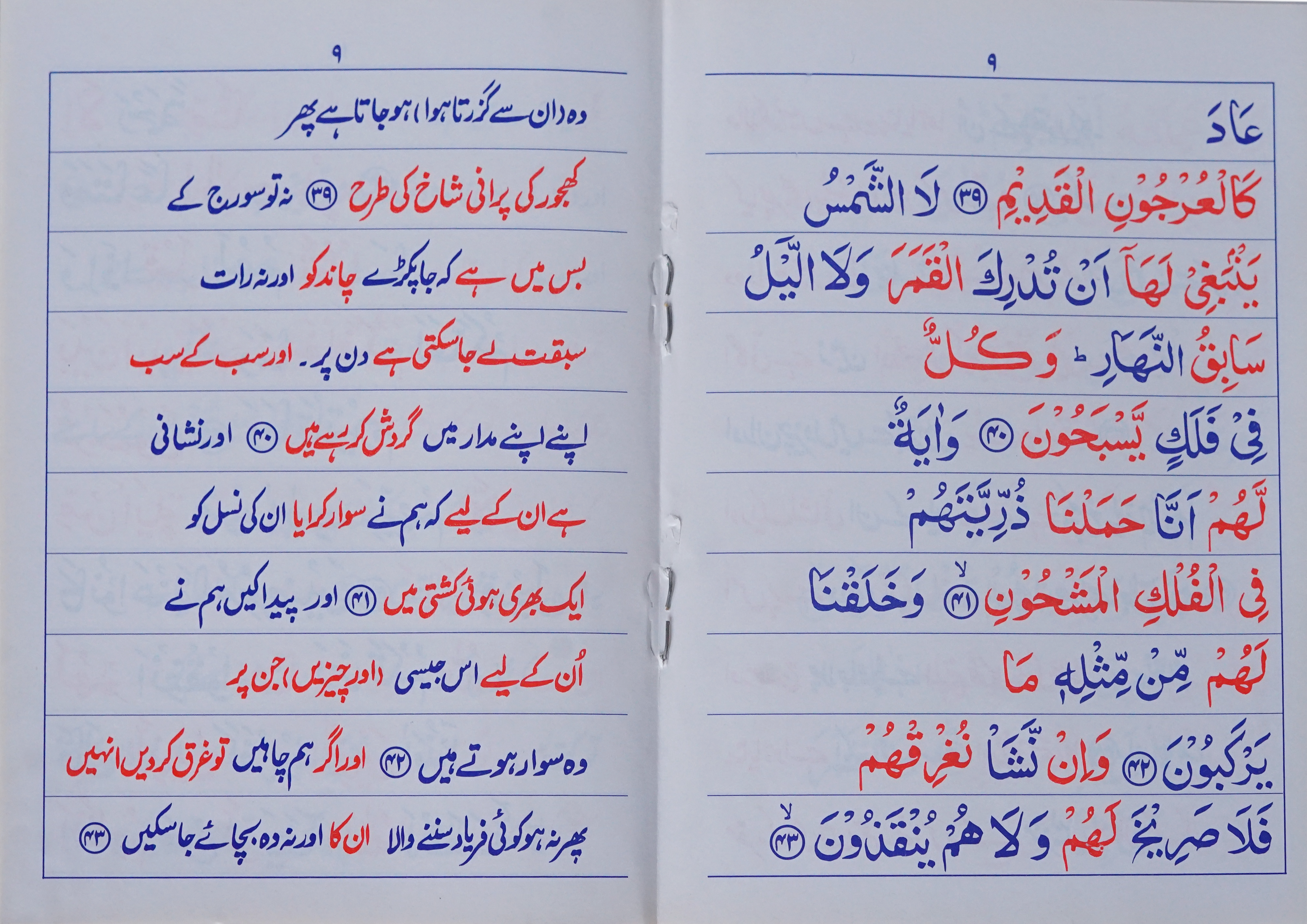 Sura Yaseen Medium Size (Art Paper) In Two Colours with Urdu Translation